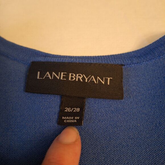 Lane Bryant Cobalt Blue 3/4 Sleeve Cardigan Sweater Stretch Office Size 26/28 - Picture 3 of 9